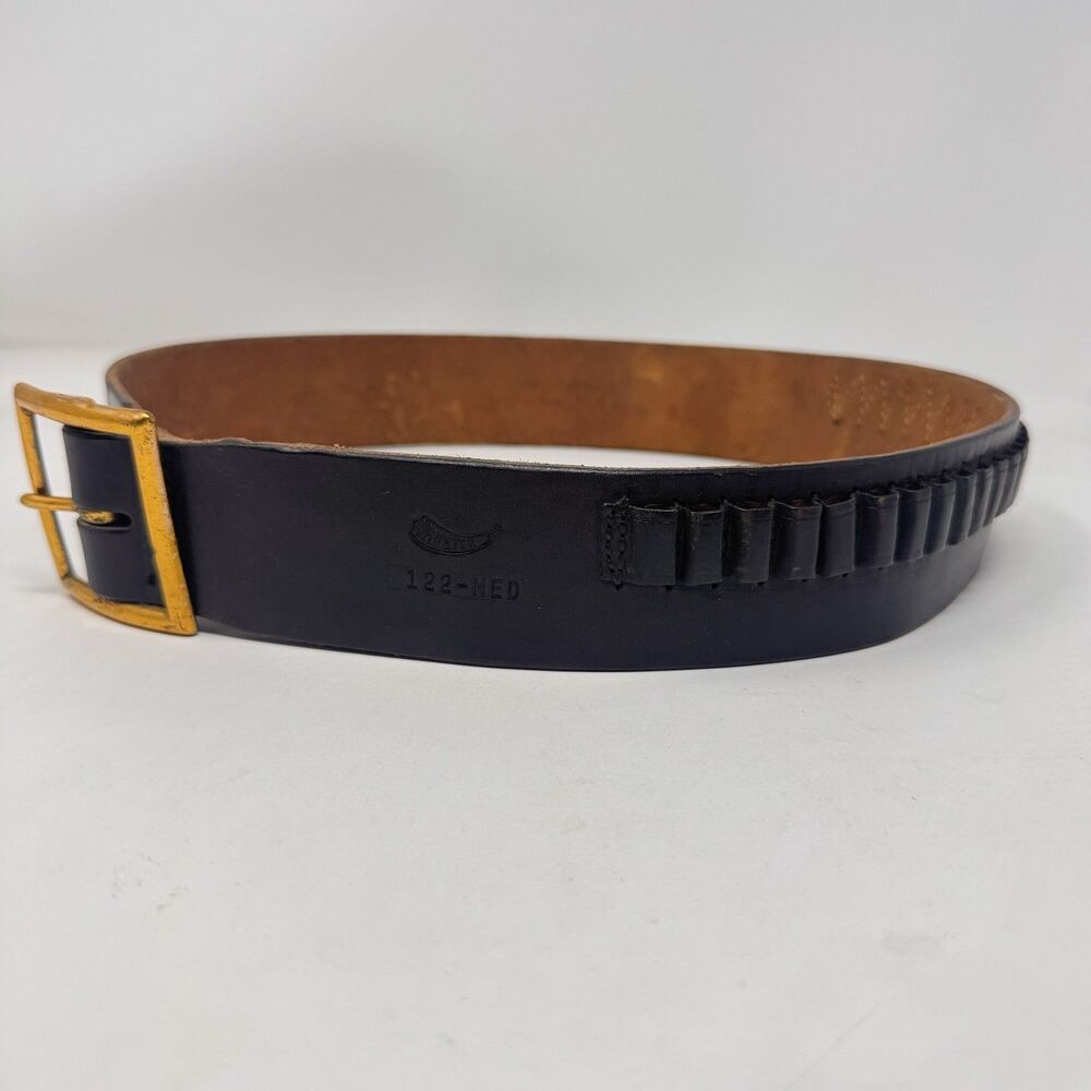 Hunter 122 MED Leather Bullet Cartridge Belt 25 Loops Medium 36” Western Black